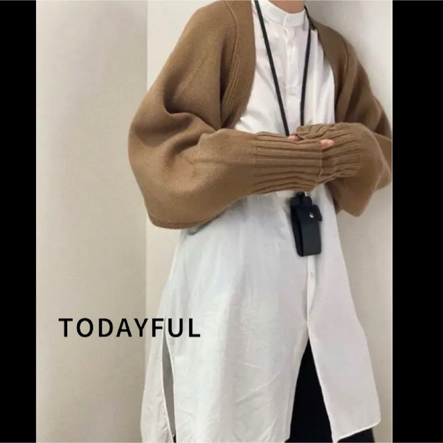 TODAYFUL(トゥデイフル)の【1度着用のみ美品】ダブルフェイススリーブニット カーディガン レディースのトップス(カーディガン)の商品写真