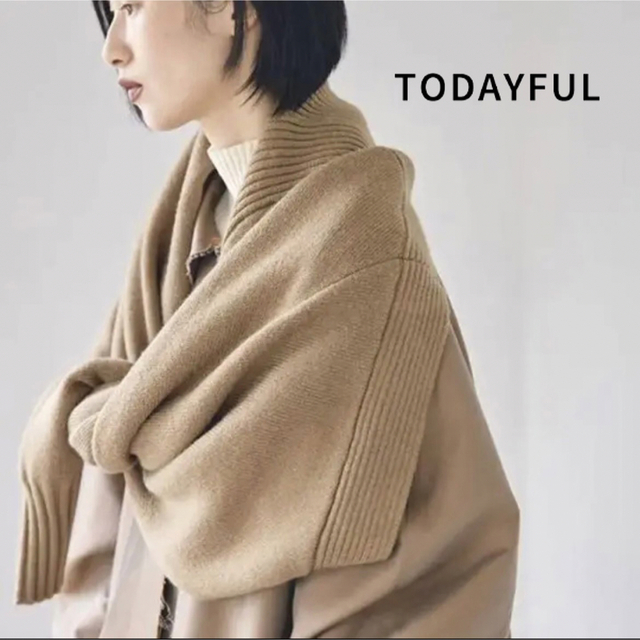 TODAYFUL(トゥデイフル)の【1度着用のみ美品】ダブルフェイススリーブニット カーディガン レディースのトップス(カーディガン)の商品写真