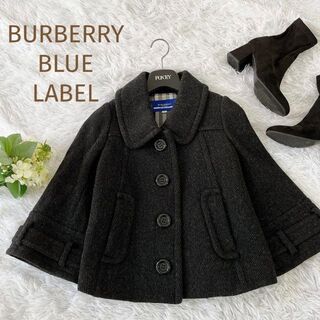 バーバリーブルーレーベル(BURBERRY BLUE LABEL)の美品☆BURBERRY BLUE LABEL☆ノバチェックポンチョ風コート 38(その他)
