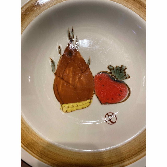 昭和 ビンテージ レトロ プレート カレー皿 桃山炻器 桃山陶器 - 食器 お値下げ❗️桃山炻器 桃山陶器 野菜柄プレート 大5枚 新品未使用❗️入手困難