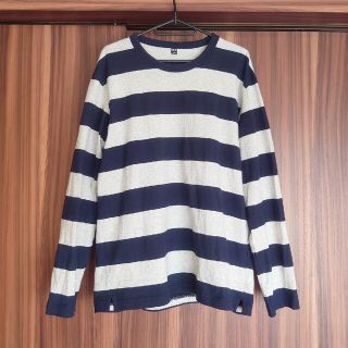 ユニクロ(UNIQLO)の★ユニクロ★ウォッシュボーダーT★グレーL★(Tシャツ/カットソー(七分/長袖))