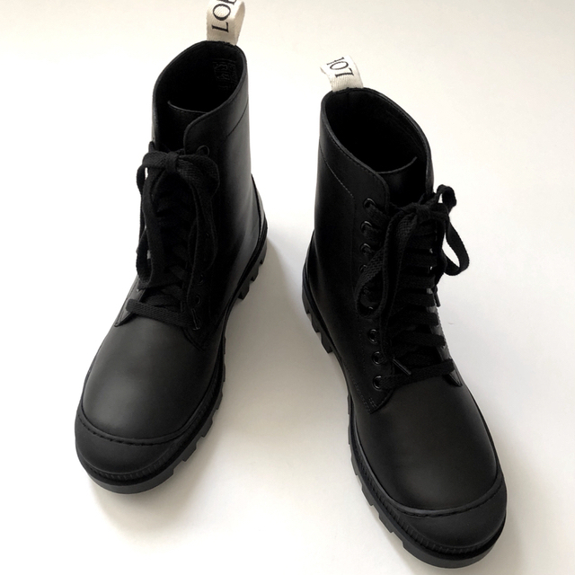 新品/40 正規品 LOEWE ロエベ コンバットブーツ ブーツ ブラック 黒