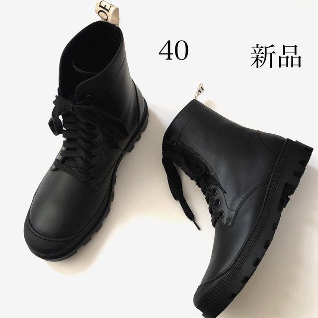 新品/40 正規品 LOEWE ロエベ コンバットブーツ ブーツ ブラック 黒