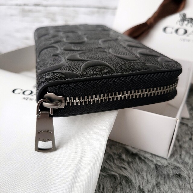 注目ショップ COACH コーチ メンズ 長財布 シグネチャー エンボス