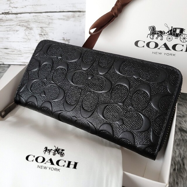 COACH - 【新品未使用】COACH コーチ 長財布 エンボス シグネチャー