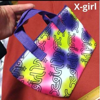 エックスガール(X-girl)のX-girl　保冷バッグ　パープル　まだら模様　数回使用のみ(トートバッグ)