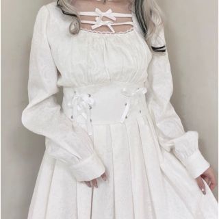 アンクルージュ(Ank Rouge)のAnk Rouge☆最新☆新品☆ジャガードプリーツワンピース☆ホワイト☆(ミニワンピース)