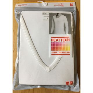 ユニクロ(UNIQLO)の☆新品未使用☆ ユニクロヒートテックvネックT九部袖ホワイト　m(Tシャツ/カットソー(七分/長袖))