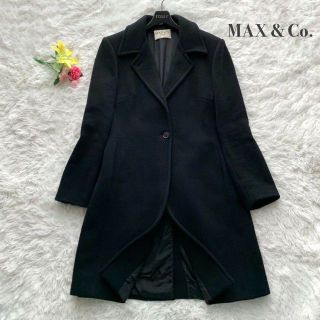 マックスマーラ(Max Mara)の【美品】マックスアンドコー ウール チェスター ロング丈 ブラック XL(ダウンコート)