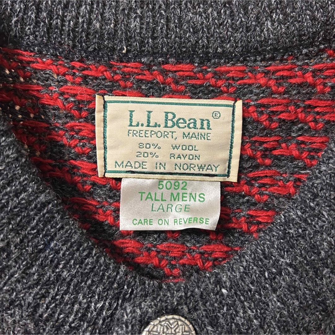 保存版】 LL Bean カーディガン バーズアイ L ニット エルエルビーン