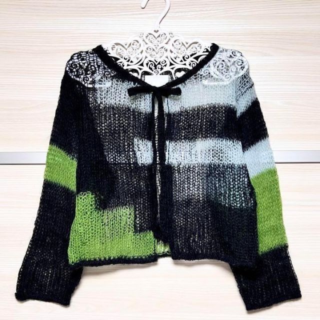 soduk patchwork knit cardigan モヘアニット