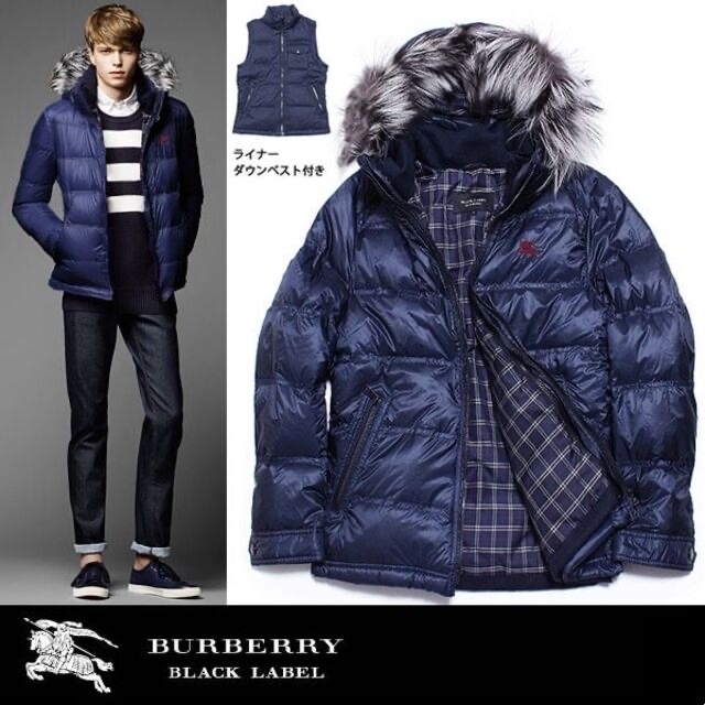 BURBERRY BLACK LABEL(バーバリーブラックレーベル)の新品バーバリーブラックレーベルフォックスファー付き4wayダウンジャケット メンズのジャケット/アウター(ダウンジャケット)の商品写真