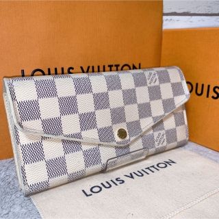 ルイヴィトン(LOUIS VUITTON)の【美品】 ルイヴィトン 新型 ポルトフォイユ サラ ダミエ アズール 白(財布)