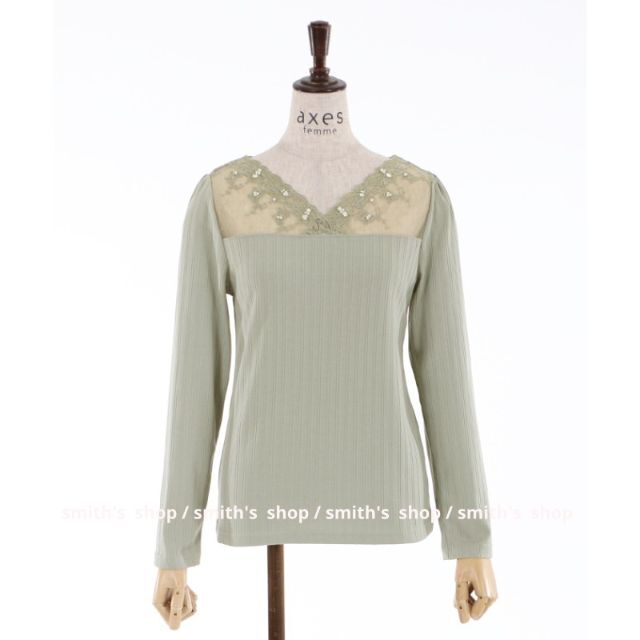 axes femme(アクシーズファム)のaxes femme 繊細レース長袖インナー レディースのトップス(カットソー(長袖/七分))の商品写真