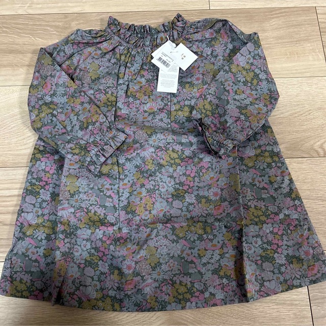 ボンポワン　リバティワンピース　3aキッズ服女の子用(90cm~)