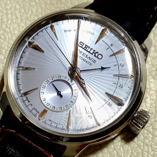 内部点検済 SEIKO セイコー プレサージュ メカニカル 6R27-00J0 SARW029 パワーリザーブ デイト 100m防水 裏スケルトン 黒 ブラック SS ステンレス メンズ 自動巻き【6ヶ月保証】【腕時計】