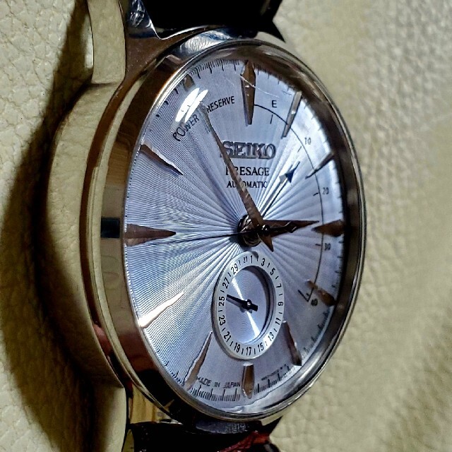 良品 SEIKO セイコー プレザージュ パワーリザーブ デイト シルバー