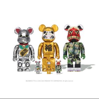 ベアブリック(BE@RBRICK)のBE@RBRICK BAPE®︎ 招き猫 銀メッキ 達磨 金メッキ 獅子舞(その他)