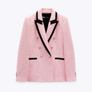 ザラ(ZARA)の【限定値下げ！】【ZARA】コントラストパイピング テクスチャー ブレザー(テーラードジャケット)