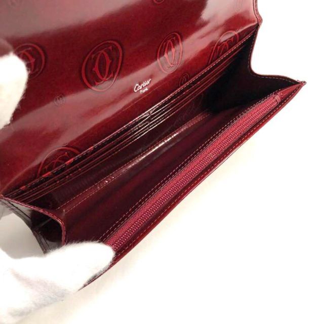 未使用】カルティエ ハッピーバースデー 長財布 レディース ボルドー 未使用】カルティエ ハッピーバースデー 長財布 レディース ボルドー
