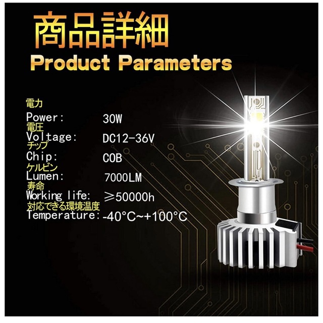 HB4 9006 LED ヘッドライト 新基準車検対応 30W(15W*2)