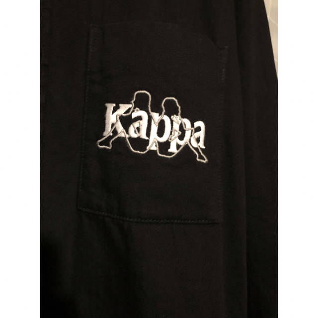 GU(ジーユー)の希少サイズ✨【GU×kappa】デニムロングシャツ　ブラックXL メンズのジャケット/アウター(Gジャン/デニムジャケット)の商品写真