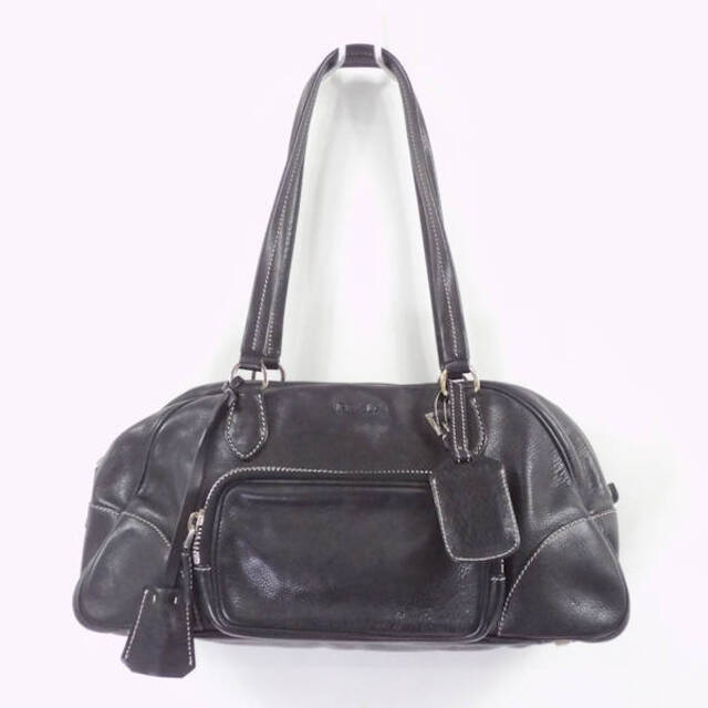 美品 PRADA プラダ BR2524 ハンドバッグ 1点 ブラック VITTELLO LIGHT M NERO ショルダー レディース AY3117C37cmマチ