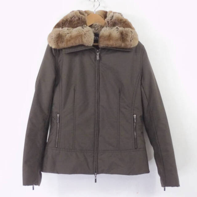 45cm袖丈美品 FOXEY BOUTIQUE フォクシー チンチラファー4wayブルゾン 1点 ブラウン ダウンベスト ジャケット レディース AO614B19