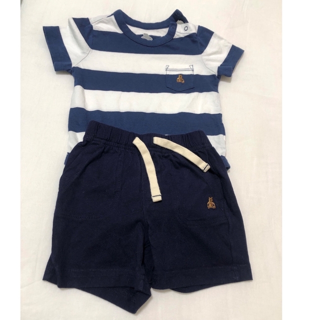 babyGAP(ベビーギャップ)のベビーギャップ 半袖ショートオール&ロンパース&ショートパンツ　３点セット キッズ/ベビー/マタニティのベビー服(~85cm)(ロンパース)の商品写真