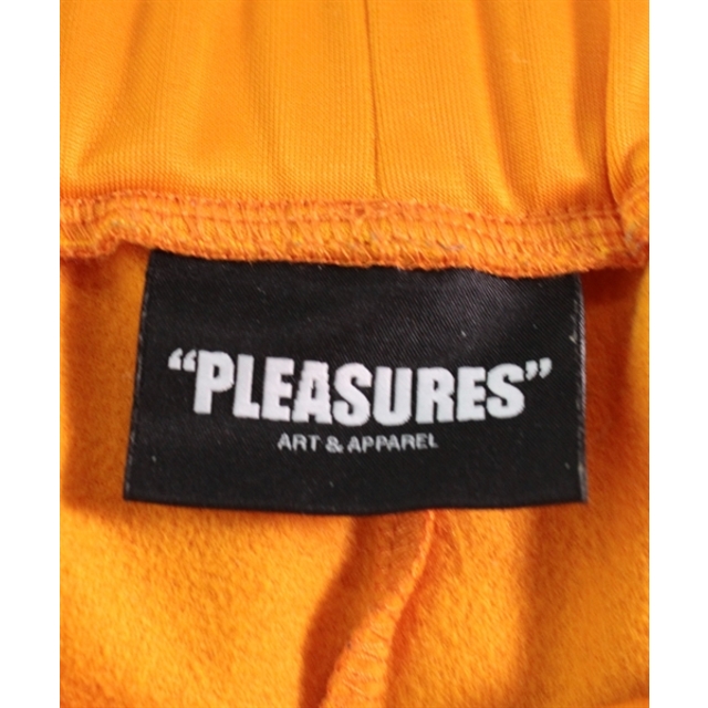 PLEASURES プレジャーズ スウェットパンツ L オレンジx黒x白