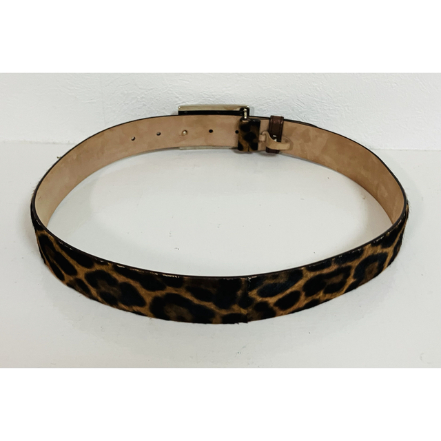 DOLCE&GABBANA/ドルガバ レザーベルト レオパード ハラコ シルバー