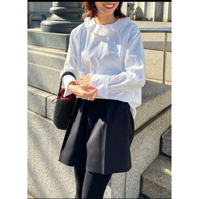 Drawer(ドゥロワー)のbow.a NAMINAMI STRIPE BLOUSE ブラウス　ブルー レディースのトップス(シャツ/ブラウス(長袖/七分))の商品写真