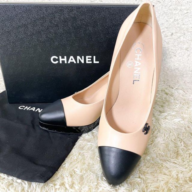 格安新品 CHANEL 【未使用】シャネル パンプス バイカラー