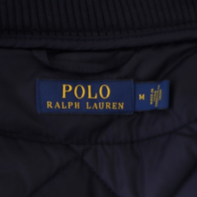 POLO RALPH LAUREN(ポロラルフローレン)のポロ ラルフローレン ロゴエンブレム刺繍 中綿 ベスト キルティング M 紺 茶 レディースのトップス(ベスト/ジレ)の商品写真