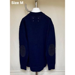 メゾンマルジェラ(Maison Margiela（旧Maison Martin Margiela）)の新品 M マルジェラ 22aw エルボーパッチニット カーディガン 紺 3908(カーディガン)