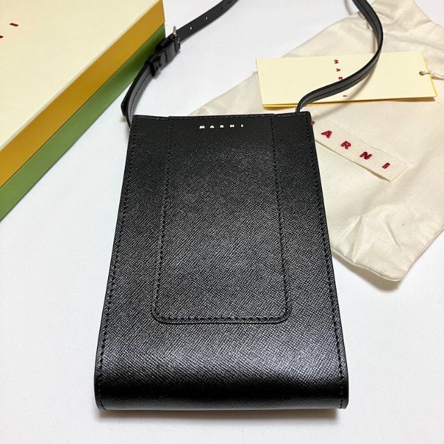 【美品】MARNI フォンポーチ ショルダーバッグ  緑黒