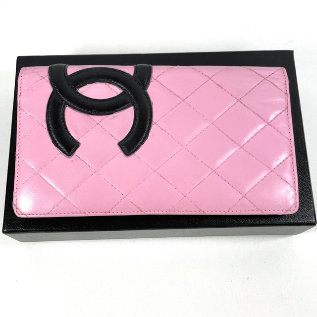 CHANEL カンボンライン　財布　ミディアムサイズ　ピンク