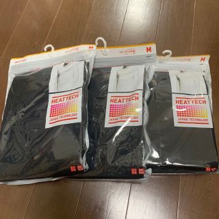 ユニクロ(UNIQLO)の新品　ユニクロヒートテックVネックT（九分袖）3点セット Mサイズ ネイビー(その他)