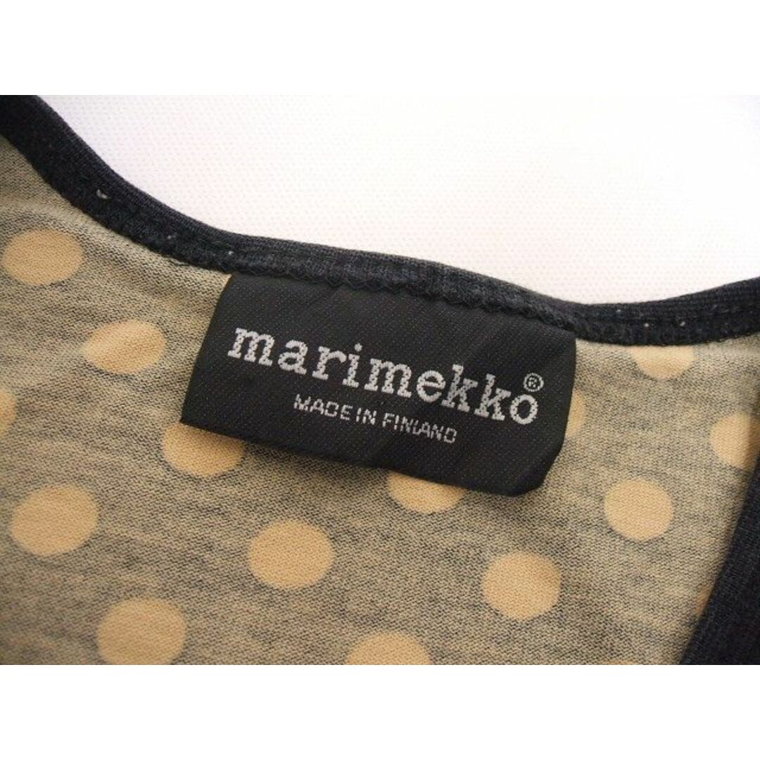 marimekko(マリメッコ)のmarimekko サイズS ドット カットソー ブラック ベージュ レディース マリメッコ【中古】2-1217M♪ レディースのトップス(カットソー(長袖/七分))の商品写真