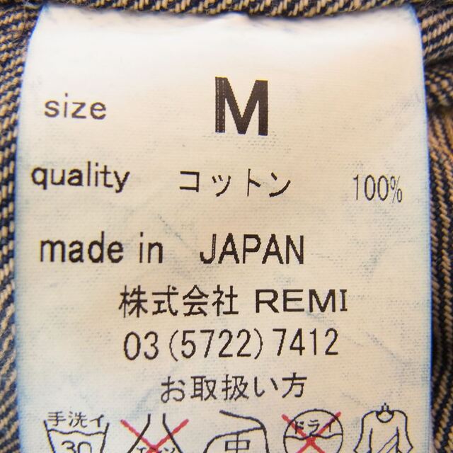 REMI RELIEF(レミレリーフ)のREMI RELIEF レミレリーフ 1st DENIM JACKET デニム ジャケット インディゴブルー系 M【中古】 メンズのジャケット/アウター(Gジャン/デニムジャケット)の商品写真