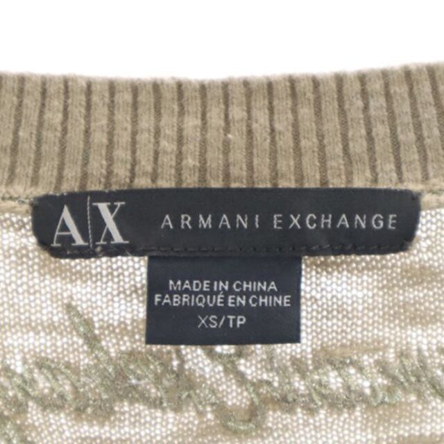 アルマーニエクスチェンジ ヘンリーネック ニット XS ベージュ ARMANI EXCHANGE 七分袖 Vネック セーター レディース  【R221101】 8