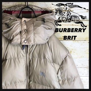 バーバリー(BURBERRY)の美品 希少XL バーバリー ブリット 刺繍ロゴ入り ダウンジャケット(ダウンジャケット)