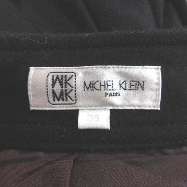 MK MICHEL KLEIN(エムケーミッシェルクラン)のエムケー ミッシェルクラン プリーツスカート タック ひざ丈 ウール 36 黒  レディースのスカート(ひざ丈スカート)の商品写真