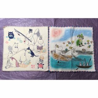 ムーミン(MOOMIN)の【新品】ムーミン☆タオルハンカチ 2枚☆刺繍④(ハンカチ)