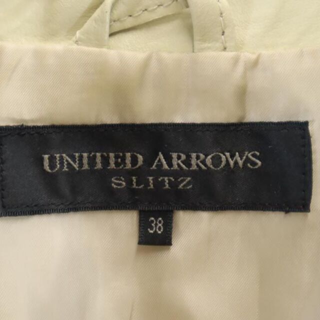 UNITED ARROWS(ユナイテッドアローズ)のユナイテッドアローズ SLITZ 豚革 レザージャケット 38 ベージュ系 UNITED ARROWS スタンドカラー  レディース 【中古】  【221103】 レディースのジャケット/アウター(ロングコート)の商品写真