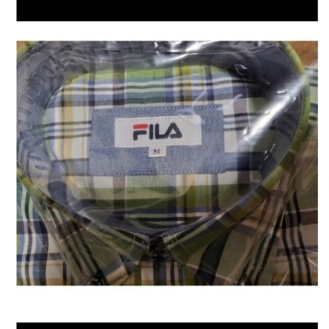 FILA(フィラ)の定価4290円‼️FILA長袖ボタンダウンシャツ/M/グリーン系チェック/新品 メンズのトップス(シャツ)の商品写真