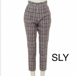 スライ(SLY)の【0196】SLY チェック柄 パンツ 0 グレー(その他)