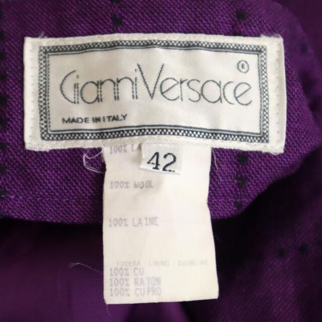 ジャンニヴェルサーチ イタリア製 ストライプ スカート 42 パープル Gianni Versace レディース   【221104】