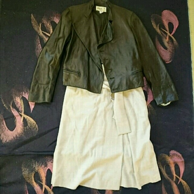agnes b.(アニエスベー)のアニエスb 革ジャケット ブラック レディースのジャケット/アウター(ライダースジャケット)の商品写真