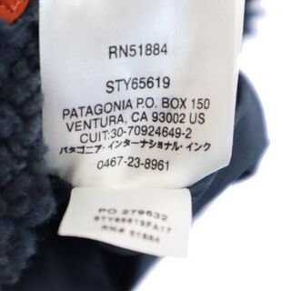 パタゴニア レトロX アウトドア 65619 ロゴ刺繍 ボアベスト XL（14） ネイビー系 patagonia キッズ 古着 221112